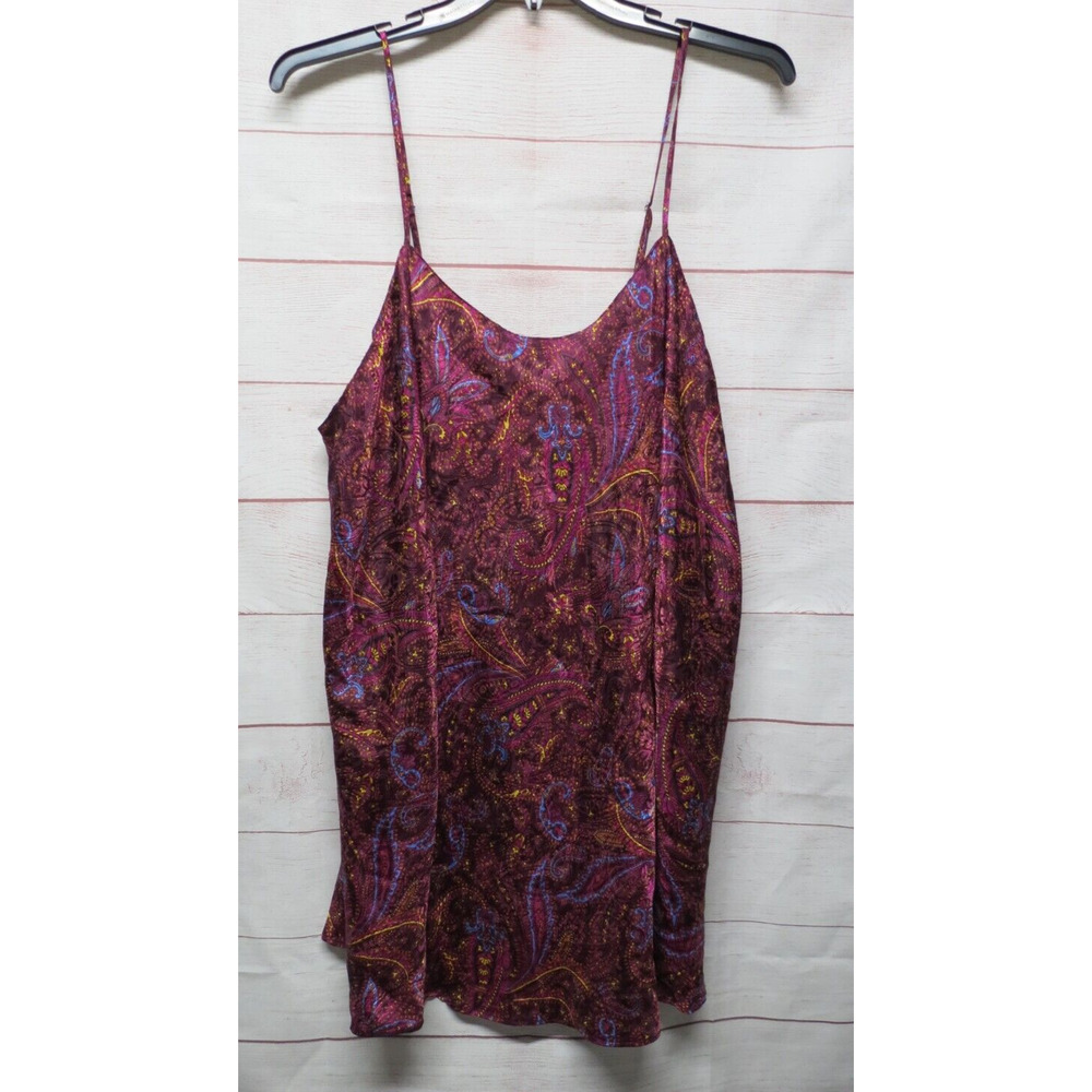 Lane Bryant Sexy Silky Paisley Print Nightgown Lingerie 22/24 2x Chemise Nightie